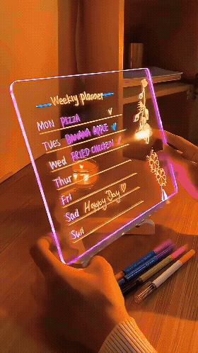 3D LED Light Glass Acrylic Writing pad