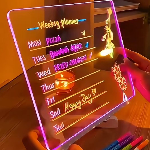 3D LED Light Glass Acrylic Writing pad
